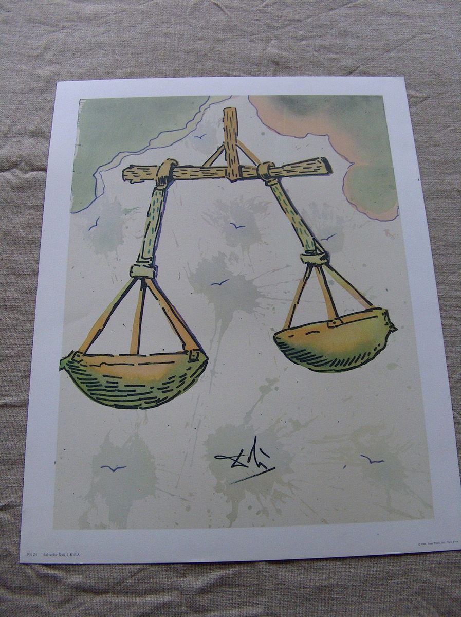 LIBRA~SALVADOR DALI~SIGNS OF THE ZODIAC~ AMAZING1969 PENN PRINTS~FREE