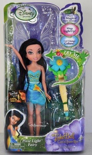 WOW DISNEY TINKERBELL 30cm PIXIE LIGHT UP FAIRIES SILVERMIST Doll