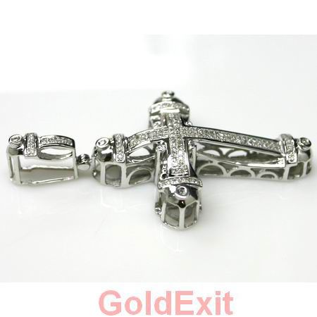  Gold Religious Mens Diamond Cross Pendant Ladies Charm 5 2 Gms