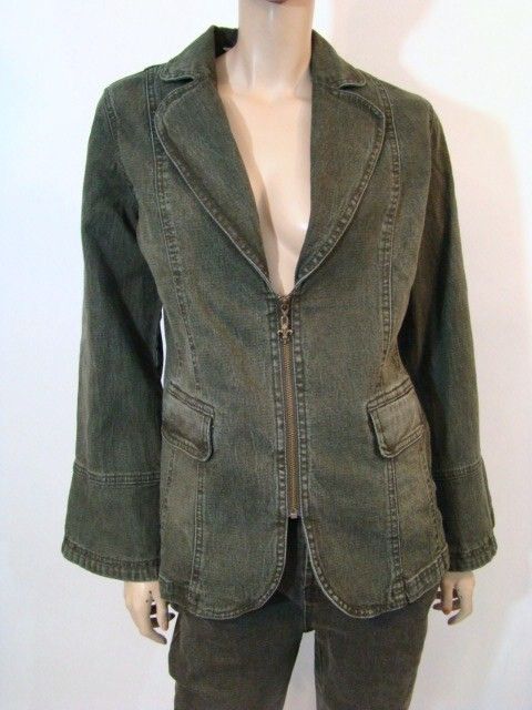 New Diane Gilman DG2 Green Lantern Sleeve Jean Jacket S