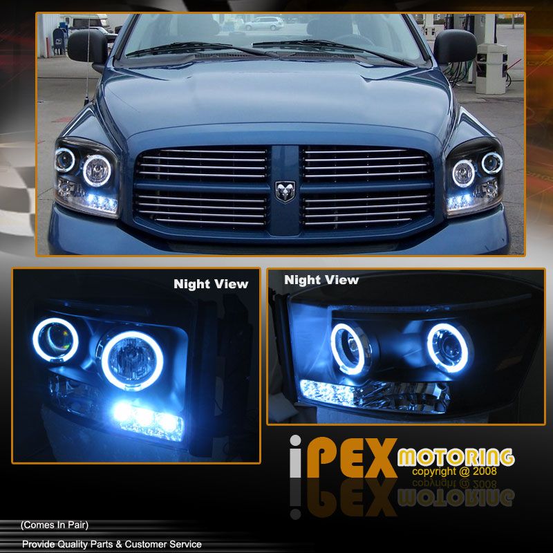 06 08 Dodge RAM 1500 2500 3500 Brightest Halo Rim LED Projector