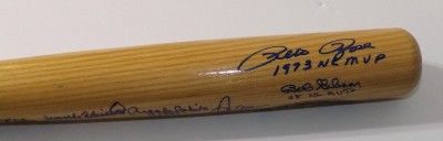 12 Baseballs MVP Club Multi Signed Cooperstown Bat with Inscriptions