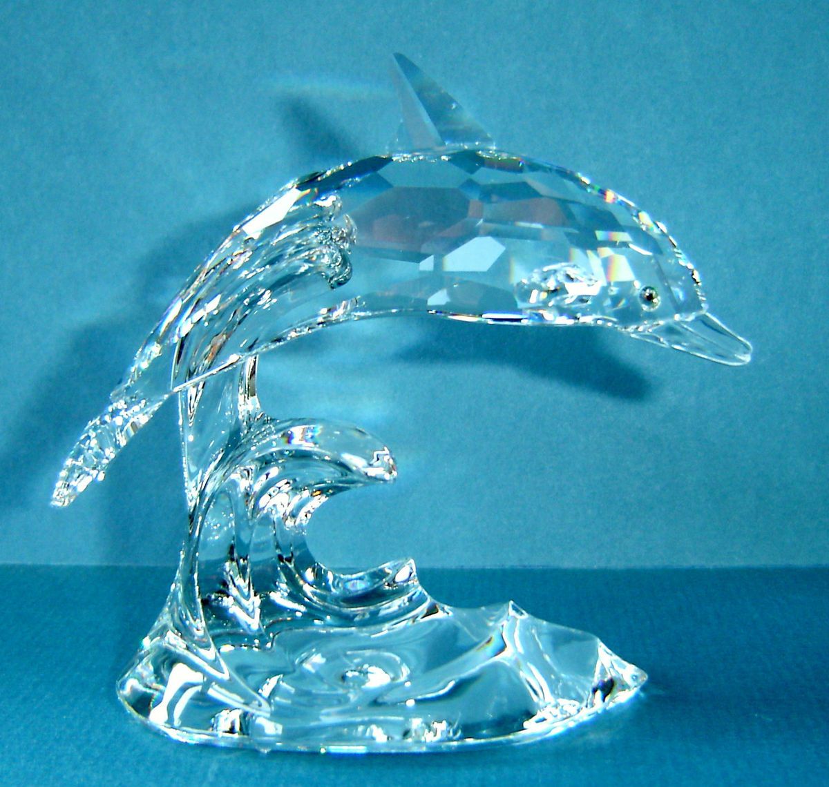 Swarovski Silver Crystal Dolphin in Waves 7644 NR 000 001 MIB RETIRED