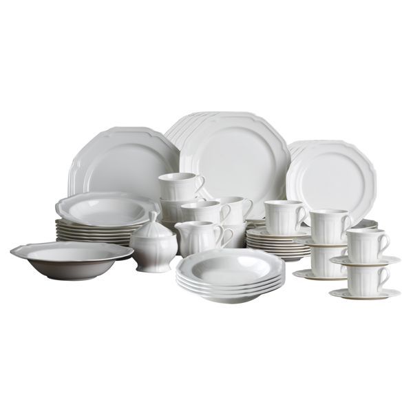 Mikasa Antique White Dinnerware Set 65 Piece Service for 12 w Serving