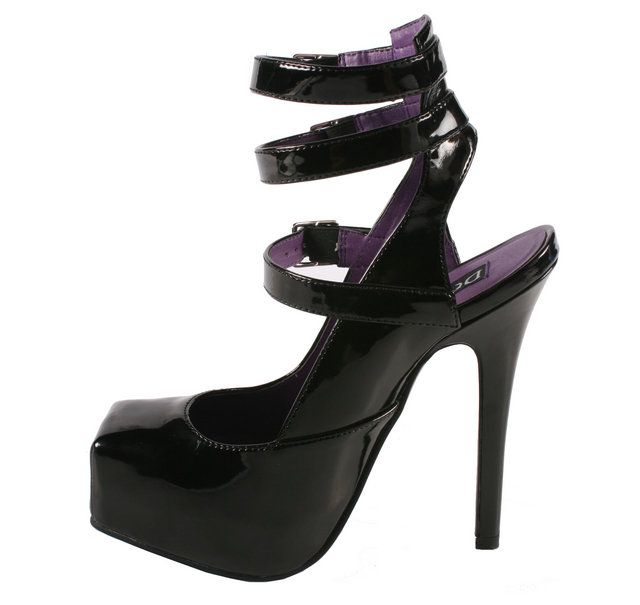 Devious Bondage 04 5 5 High Heel Women Patent Platform Triple Ankle