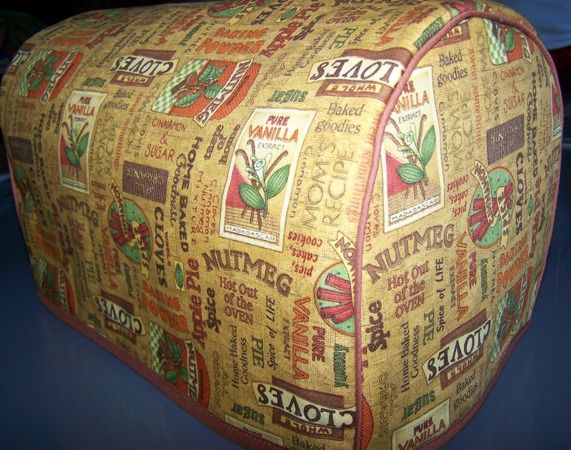 Baking Spices Kitchen Quilted Fabric 2 Slice Toaster Cover New