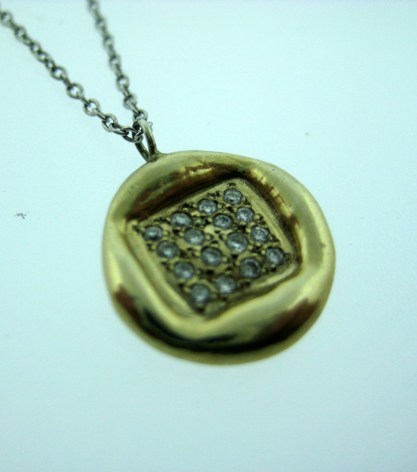 Fine Estate 18K Multi Tone Gold Diamond Pendant Necklace