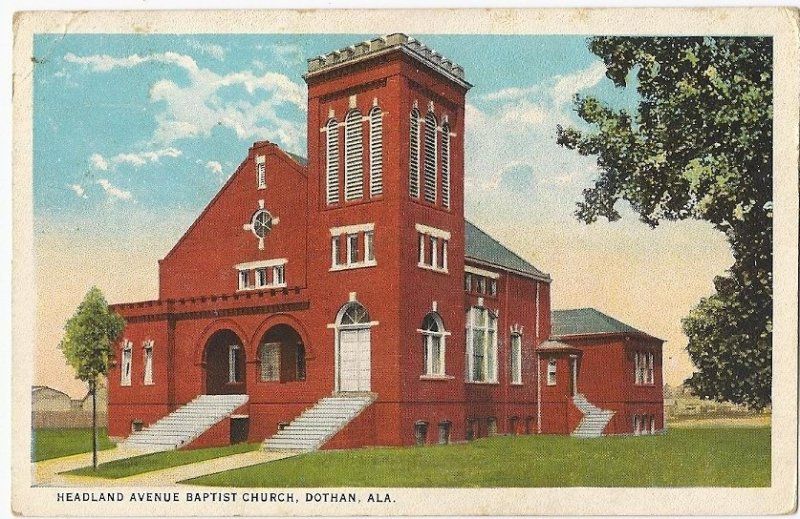 Alabama Al Dothan Headland Ave Baptistchurchpostcard