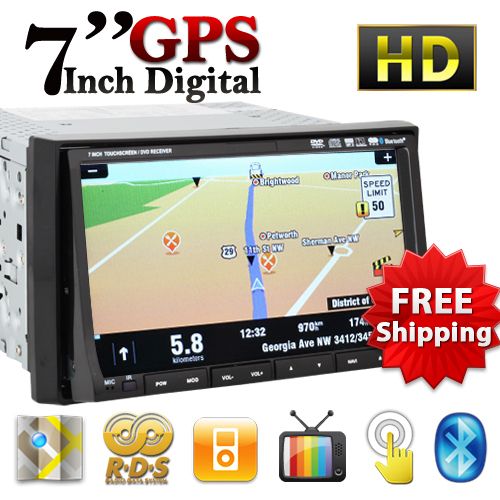 Double DIN Car CD DVD USB Player GPS Navigation DIVX