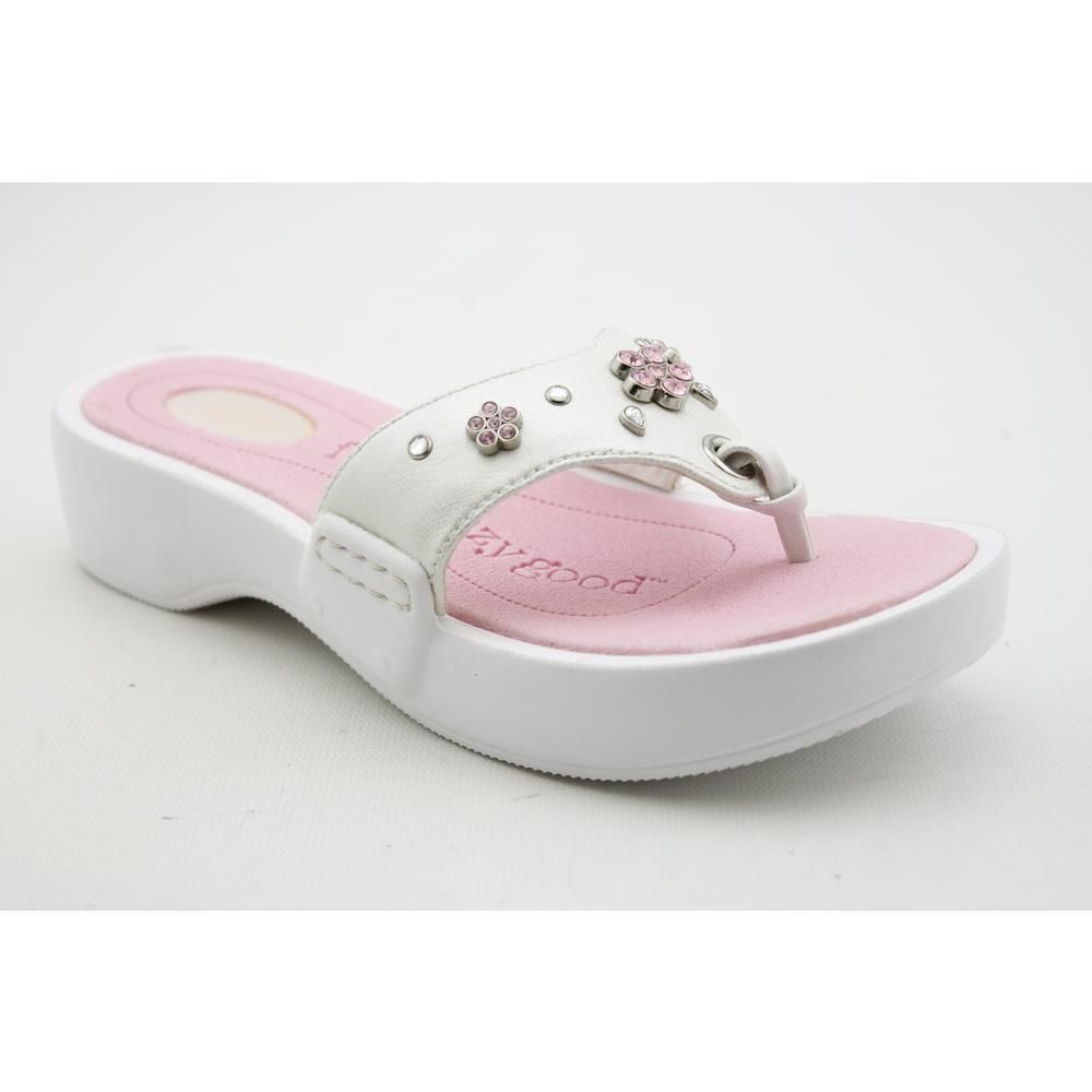 Dr Scholls Treasure Youth Kids Girls Size 2 White Slides Sandals