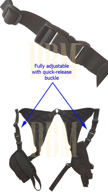 Tactical Cross Draw Shoulder Vest Pistol Gun Holster Mag Pouch