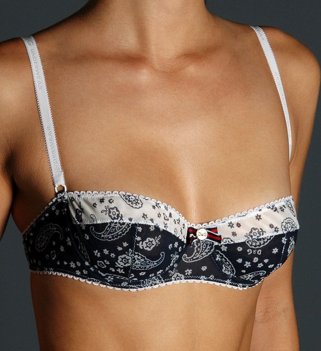 New D G Dolce Gabbana Bandana Paisley Balconette Padded Underwire Bra