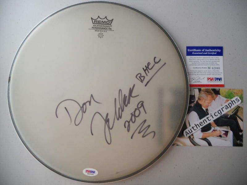 Don Felder Eagles Signed RARE Drumhead PSA DNA Proof