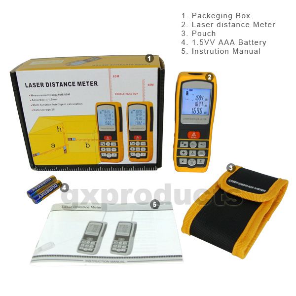 Laser Pointer Distance Meter Area Volume Tester 40M 131ft Measurer