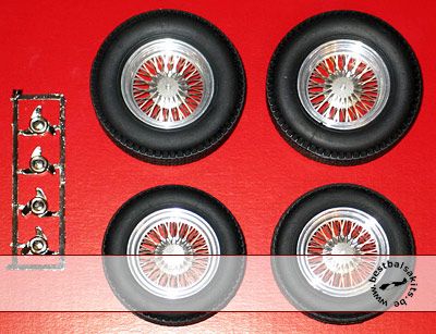 ALU WHEELS PE SPOKES RUBBER TIRES for REVELL 1/12 FERRARI GTO250