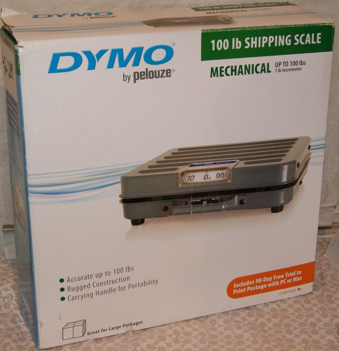 NEW NIB DYMO PELOUZE 100LB MECHANICAL SHIPPING UTILITY SCALE