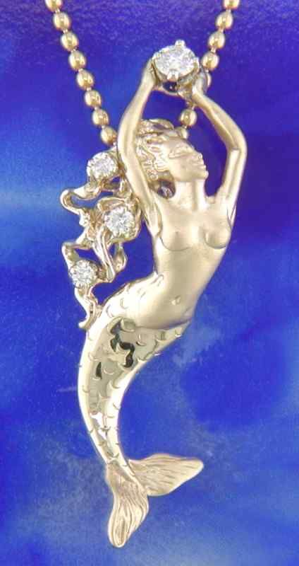 Steven Douglas Mermaid Goldie Pendant with Diamonds