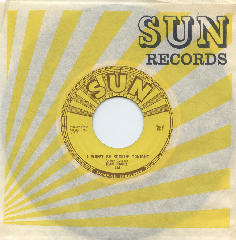 Rare Rockabilly 45 Jean Chapel I Wont Be Rockin Tonight Sun 244