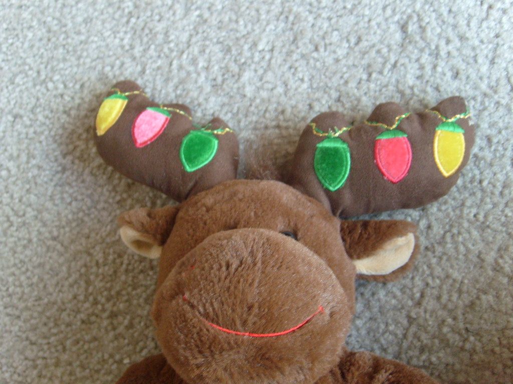 Build A Bear Stuffed Plush Animal Hal Moose Christmas Lights Reindeer