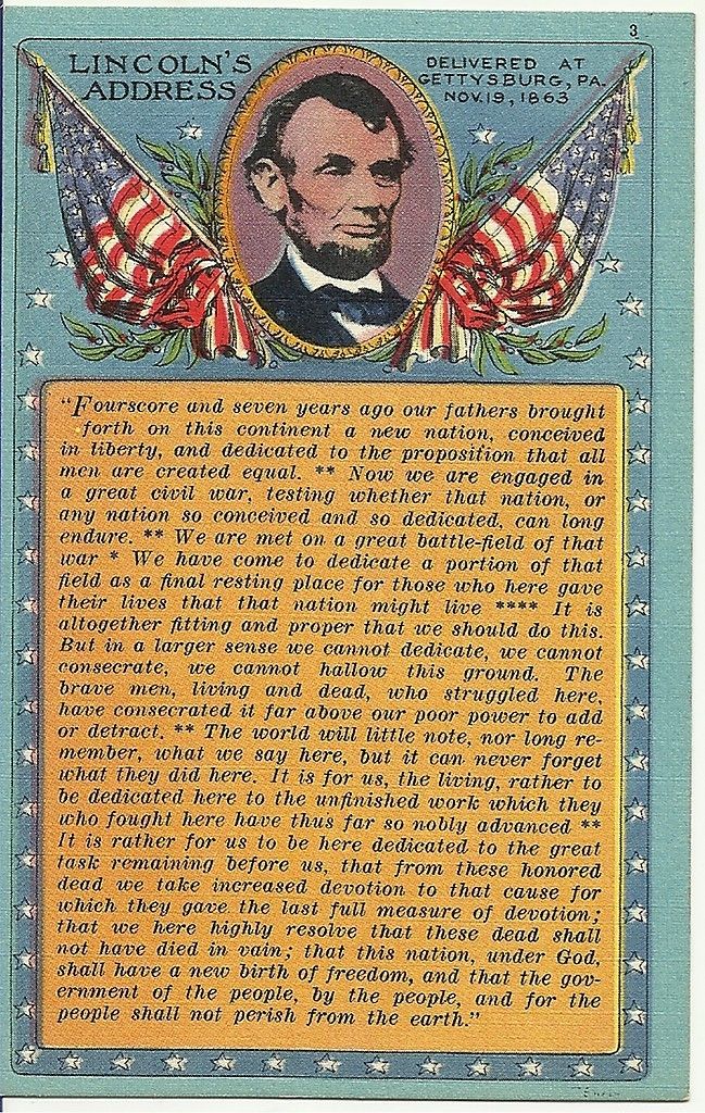 Antique Postcard President Abraham Lincolns Address Gettysburg PA