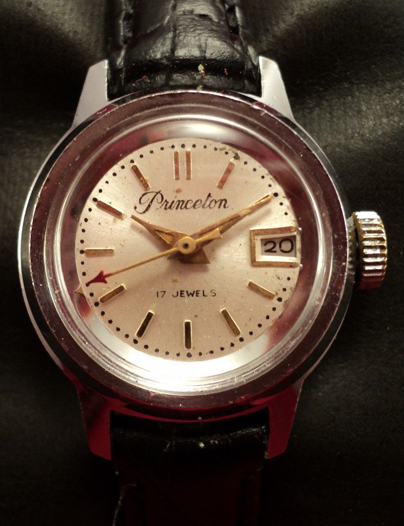 1960s Princeton 17J Chrome Womens Date Watch New Band