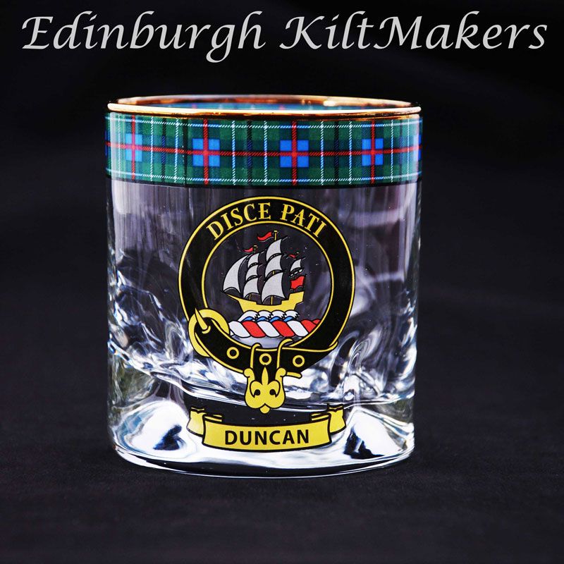 Davidson Clan Crested Whisky Glass Tartan Whisky Glasses