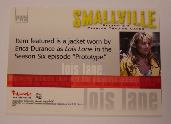 2008 Smallville Season Six Erica Durance Lois Lane Jacket Material