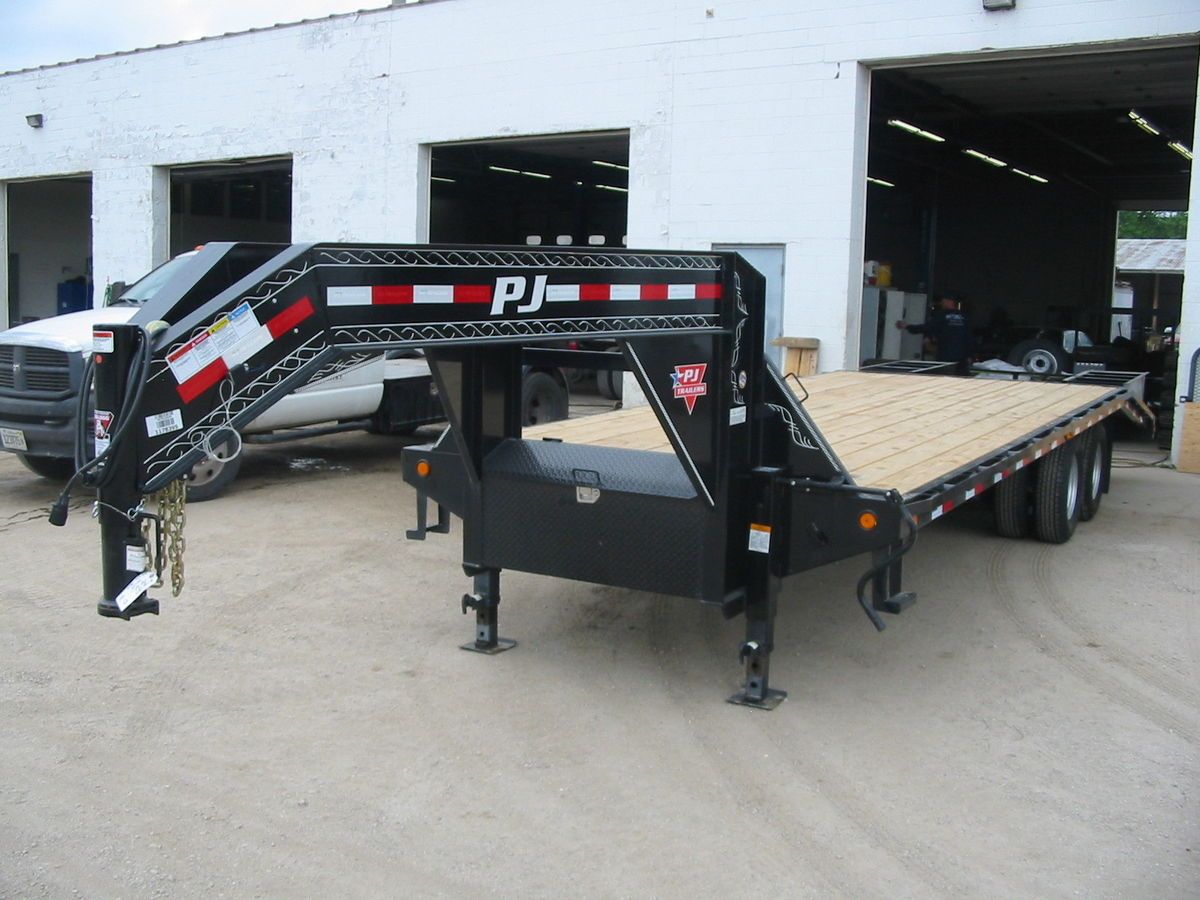  PJ 102 x 25 Gooseneck Trailer 5 Dovetail 2 Flip Over Ramps