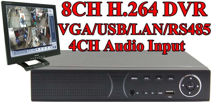 CCTV 8CH DVR Standalone H 264 Real Time Network DVR Surveillance