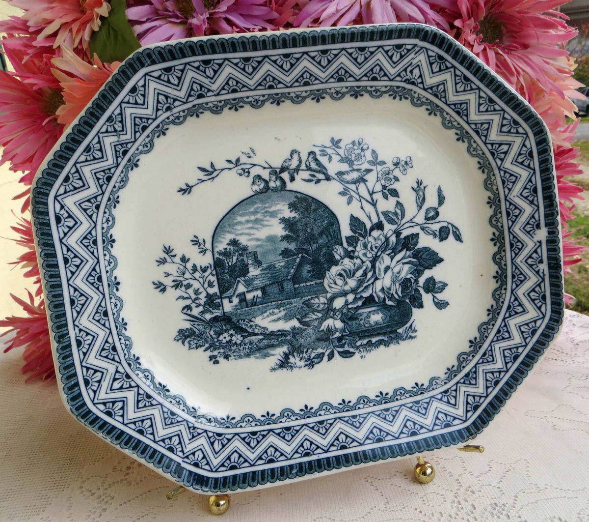  Antique Wedgwood Ironstone Platter Aesthetic Movement Edinburg