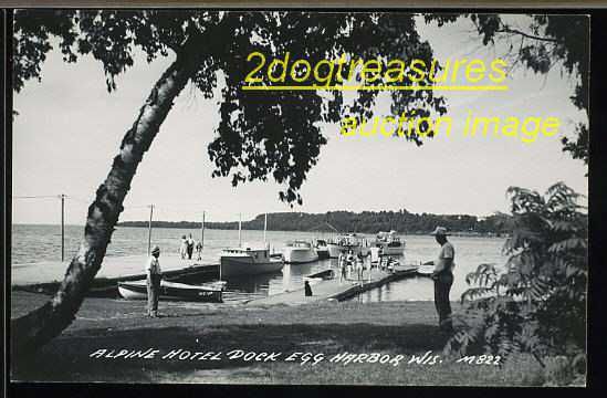 RPPC Egg Harbor Wisconsin Alpine Hotel Boat Dock HIC Up Wisconsin Wis