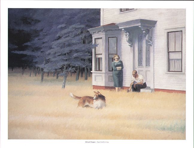 Edward Hopper Print Collie in Grass Massachusetts Cape Cod Evening