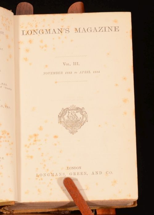 1884 88 2vol Longmans Magazine Volumes III and XI Literary Magazine