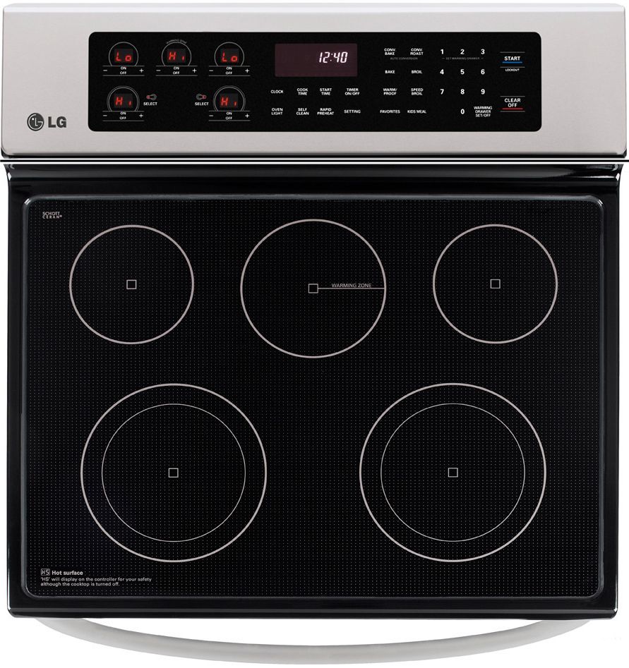 LG 30 Electric Radiant Cooktop Range Convection Bake Infrared Broil