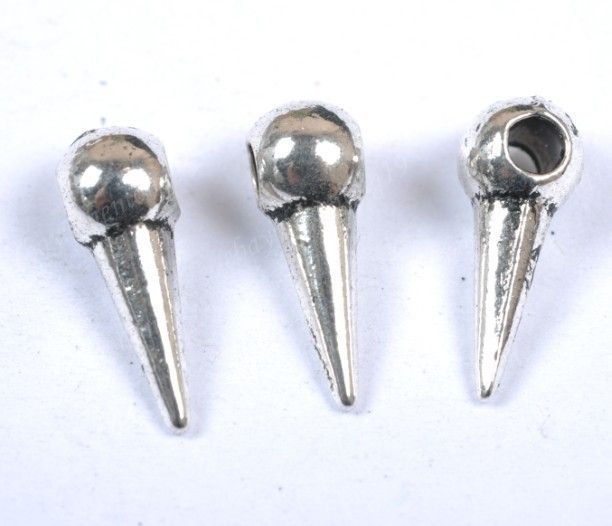  Tibetan Silver Lot Basketball Wives Earring Spikes Beads 13MM SH1992