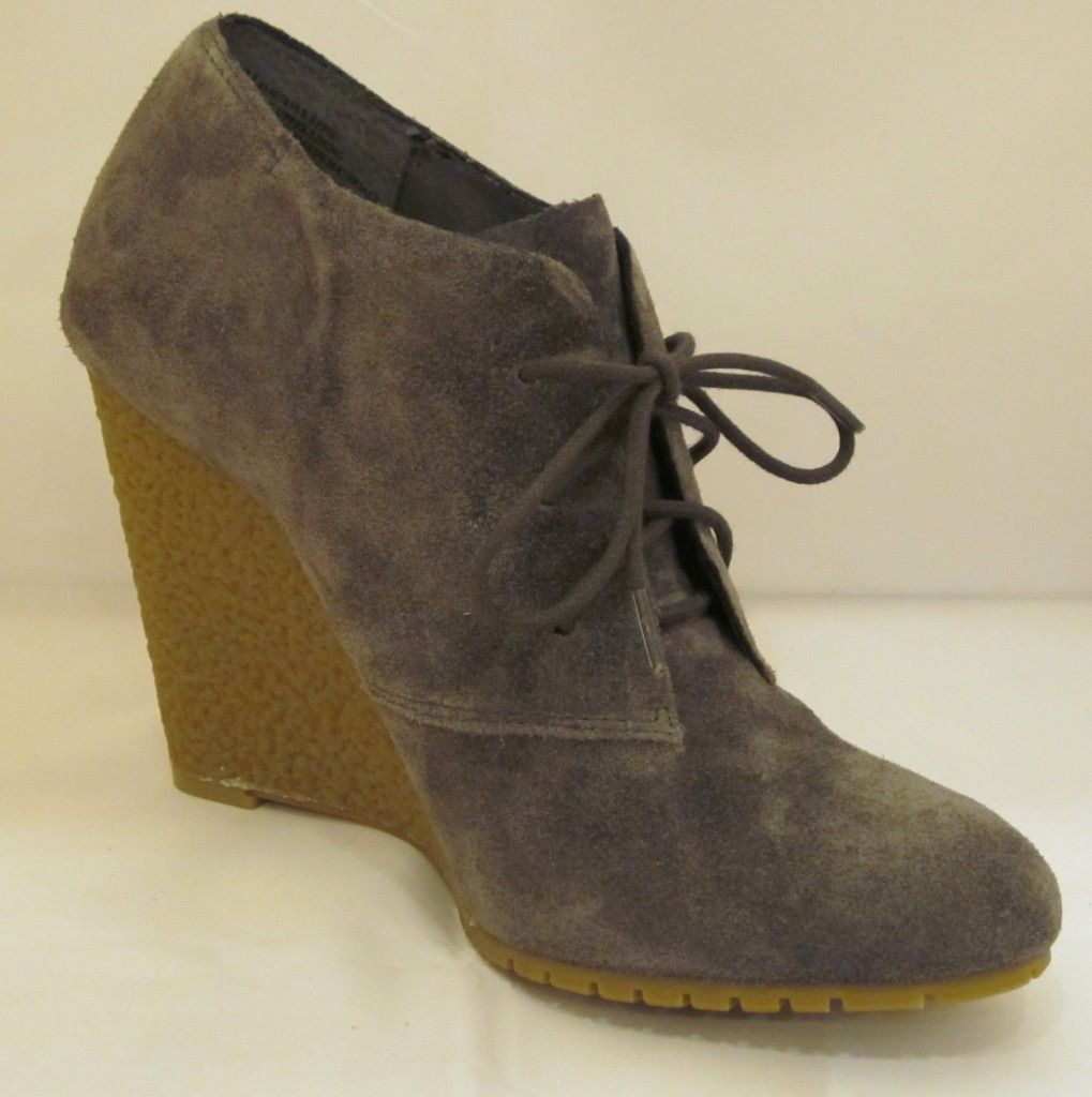 Sam Edelman Womens Effie Oxford Wedge in Graphite Suede