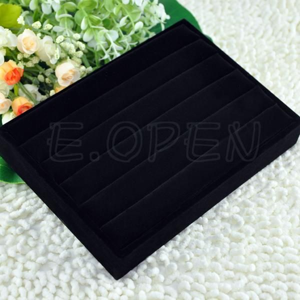 Blk Retail Store Jewelry Ring Display Tray Holder Case