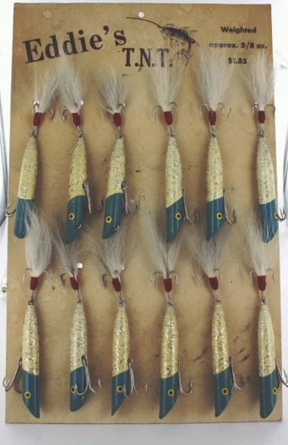 llc eddie s t n t display card antique lures good  $ 0 99