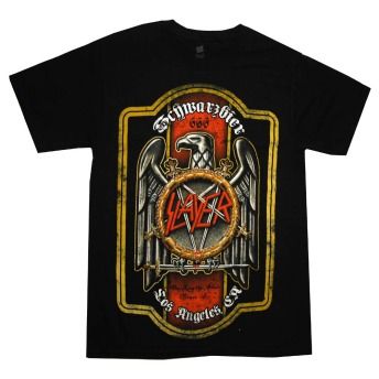 Slayer Eagle Schwarzbier Beer Crest Metal Rock Band Adult T Shirt Tee