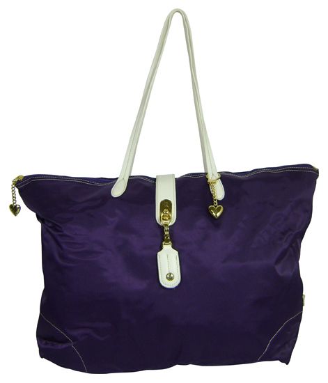 JPK Paris Love Sac Eggplant Nylon Overnighter Tote New