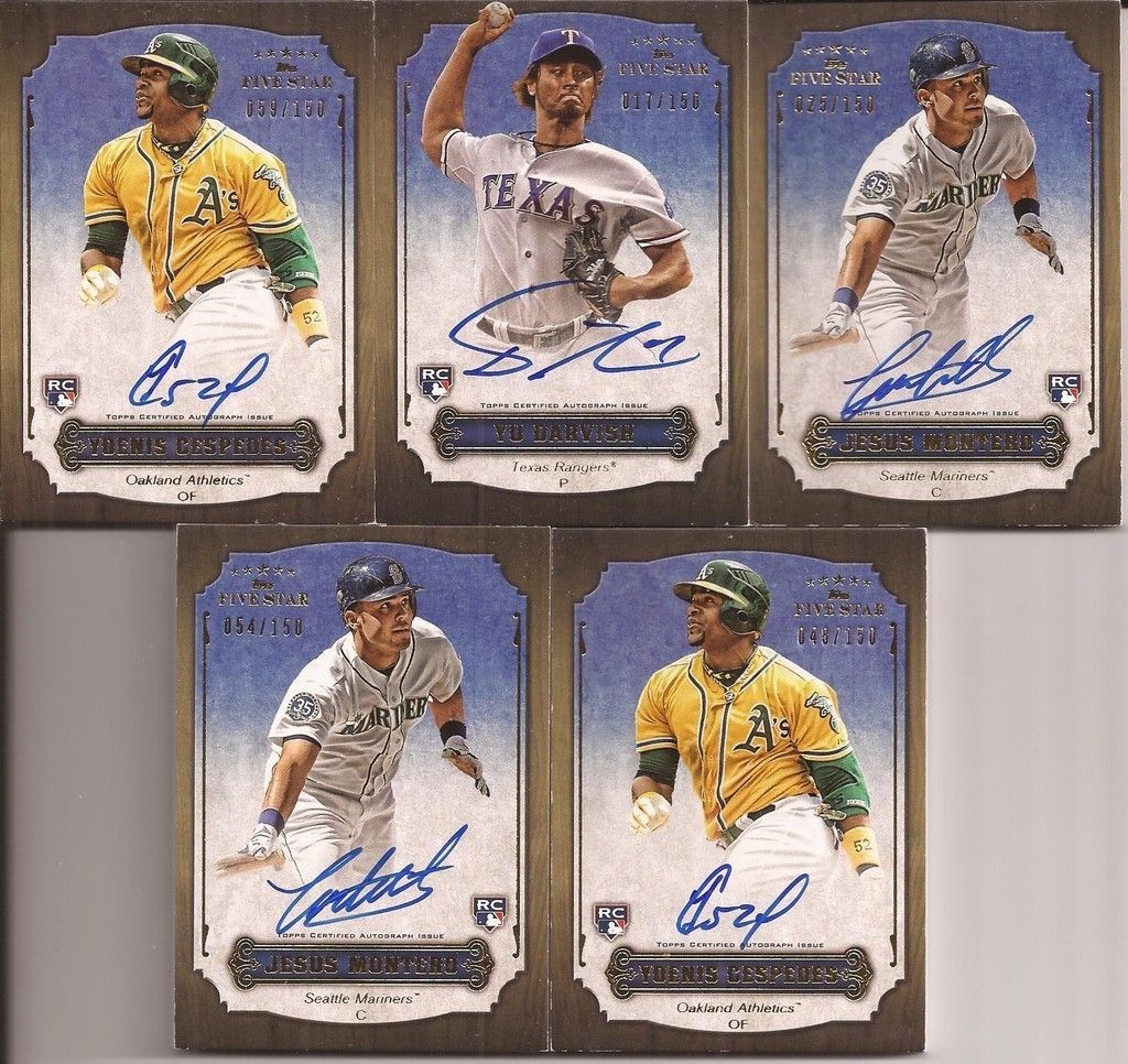 2012 Topps Five Star Auto YOENIS CESPEDES Athletics AUTOGRAPH /150 RC