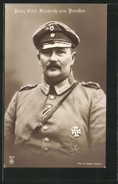 German WWI Prinz Eitel Friedrich in Fieldgrey with Iron Cross Photo