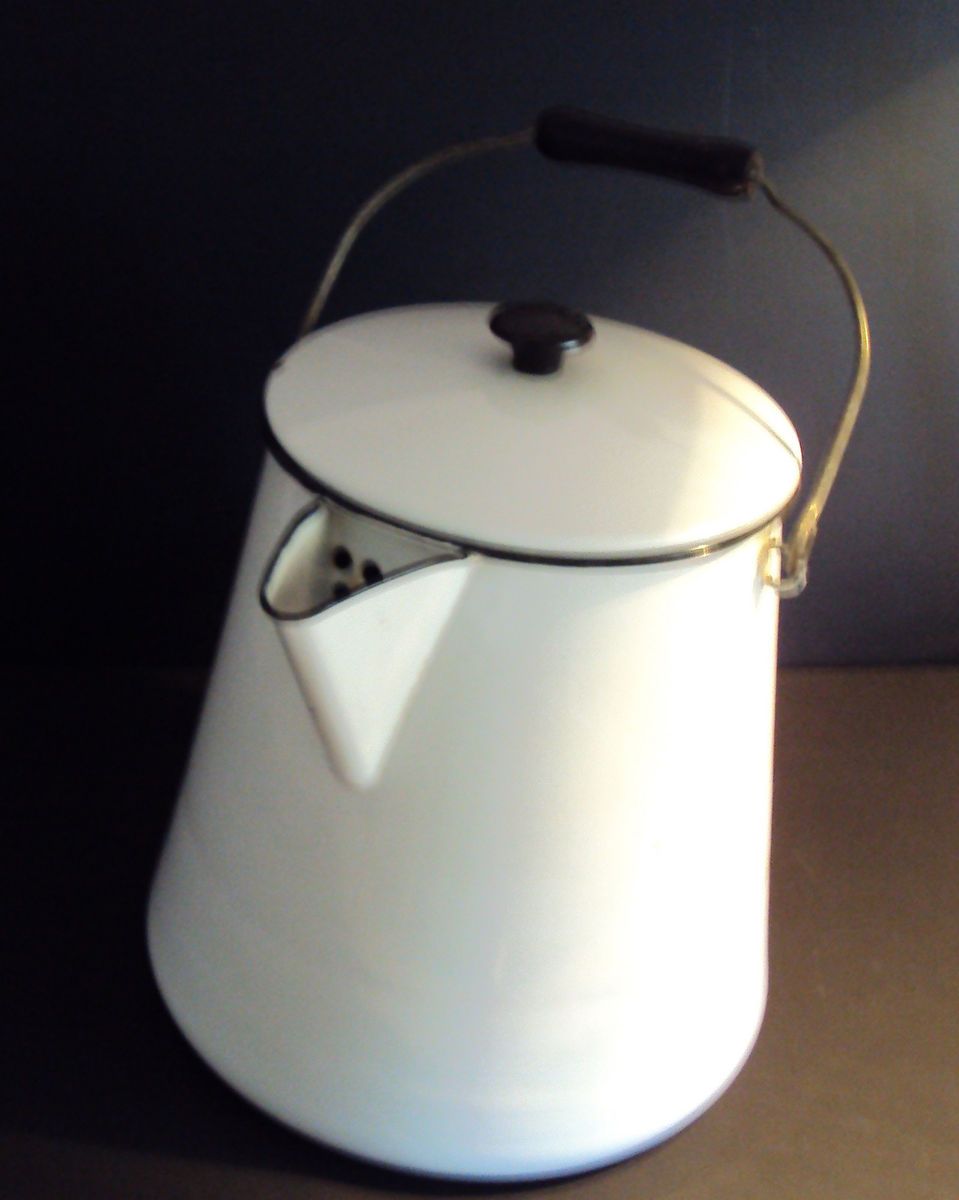  Large Enamel Camping Coffee Pot