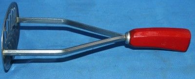  Utensil Potatoe Masher Red Bake Lite Englishtown Stainless