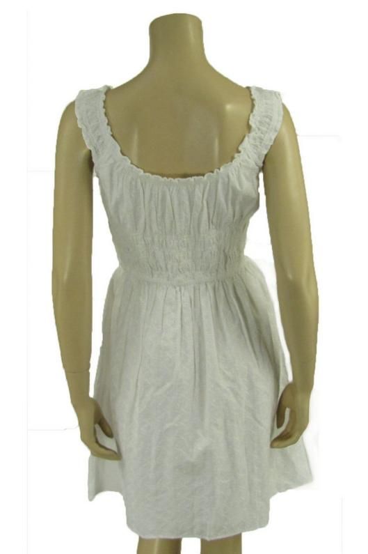 Elizabeth Hurley Catherine Dress OS White Eyelet Sleeveless Summer