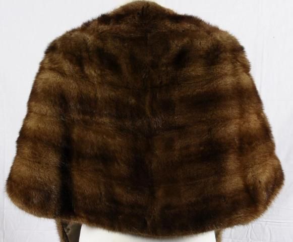 Vintage Mink Fur Cape Wrap Shawl by Elkins Furs, San Francisco, CA