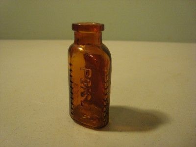 rare antique eli lilly amber poison bottle