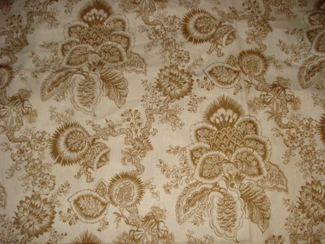 DURALEE ELORA CREAM BROWN TAN SHABBY JACOBEAN FLORAL TREE OF LIFE