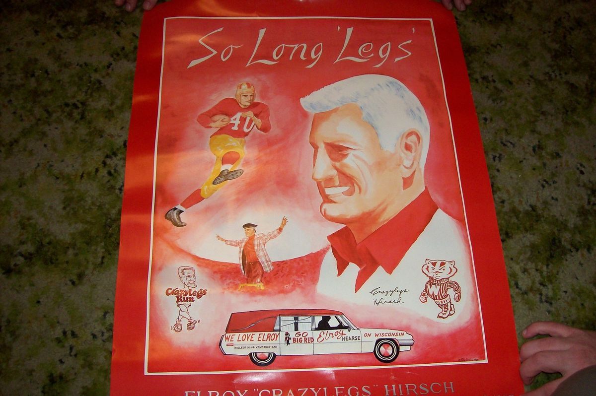 Cartoon Poster of Elroy Crazy Legs Hirsch