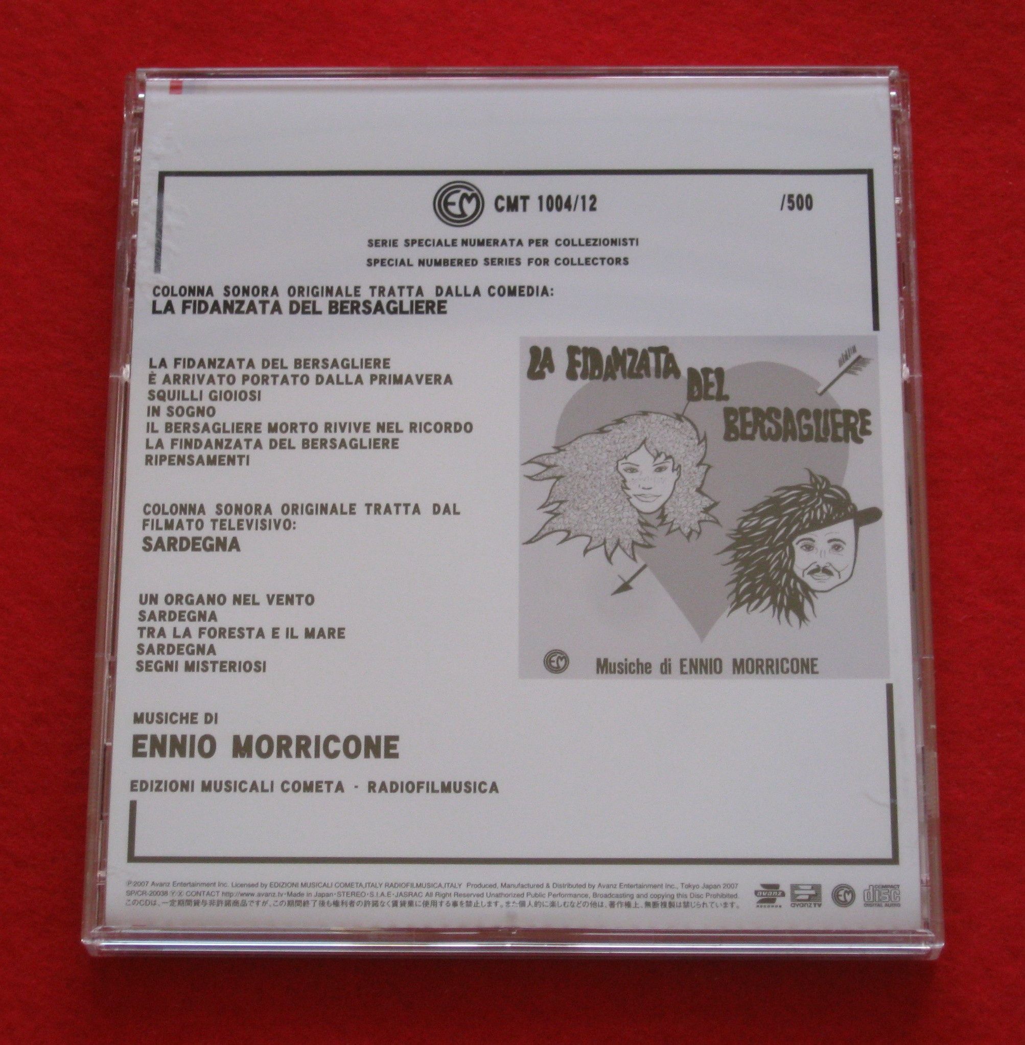 Ennio Morricone　ost　cd　la Fidanzata Del Bersagliere　japan　nm